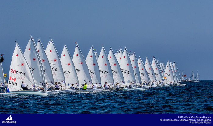  Laser  Olympic Worldcup  Hyeres FRA  Day 5, Railey and Reineke in today's Medal Race