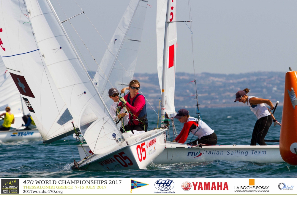  470  World Championship 2017  Thessaloniki GRE  Day 6, Dahlberg/Bergstroem SWE or Belcher/Ryan AUS, and Skrzypulec/Mrozek POL most likely World Champions after Medal Races
