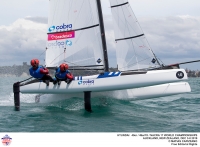  Nacra 17, 49er, 49erFX - World Championship - Auckland NZL - Day 1 - only 49ers with two races undeway, Snow/Wilson on 8th best US team i