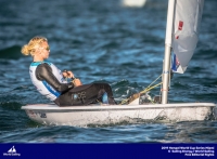  Laser - Olympic Worldcup 2019 - Miami FL, USA - Day 2, Barnard USA Men and Dewey CAN and Railey USA Women in top-10/