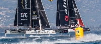  GC32-Catamaran - Racing Tour - Finals - Muscat OMN - battle for the 2019 Series title between Alinghi and Oman Air ahead