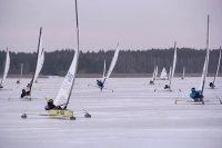  Ice-Sailing - DN European & World Championship - Sweden, with five USA sleds