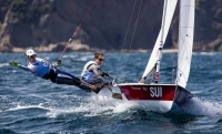  470 Women - Olympic Games 2021 - Final Day - Medal Race - Victoire pour Fahrni/Siegenthaler SUI, Olympic Champions Mills/McIntyre GBR 