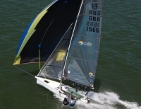  14 Footer - World Championship 2020 - Perth AUS - Final results, Massey/Hillary GBR World Champions, best of 14 North American Laventure/Lemieux CAN 20th