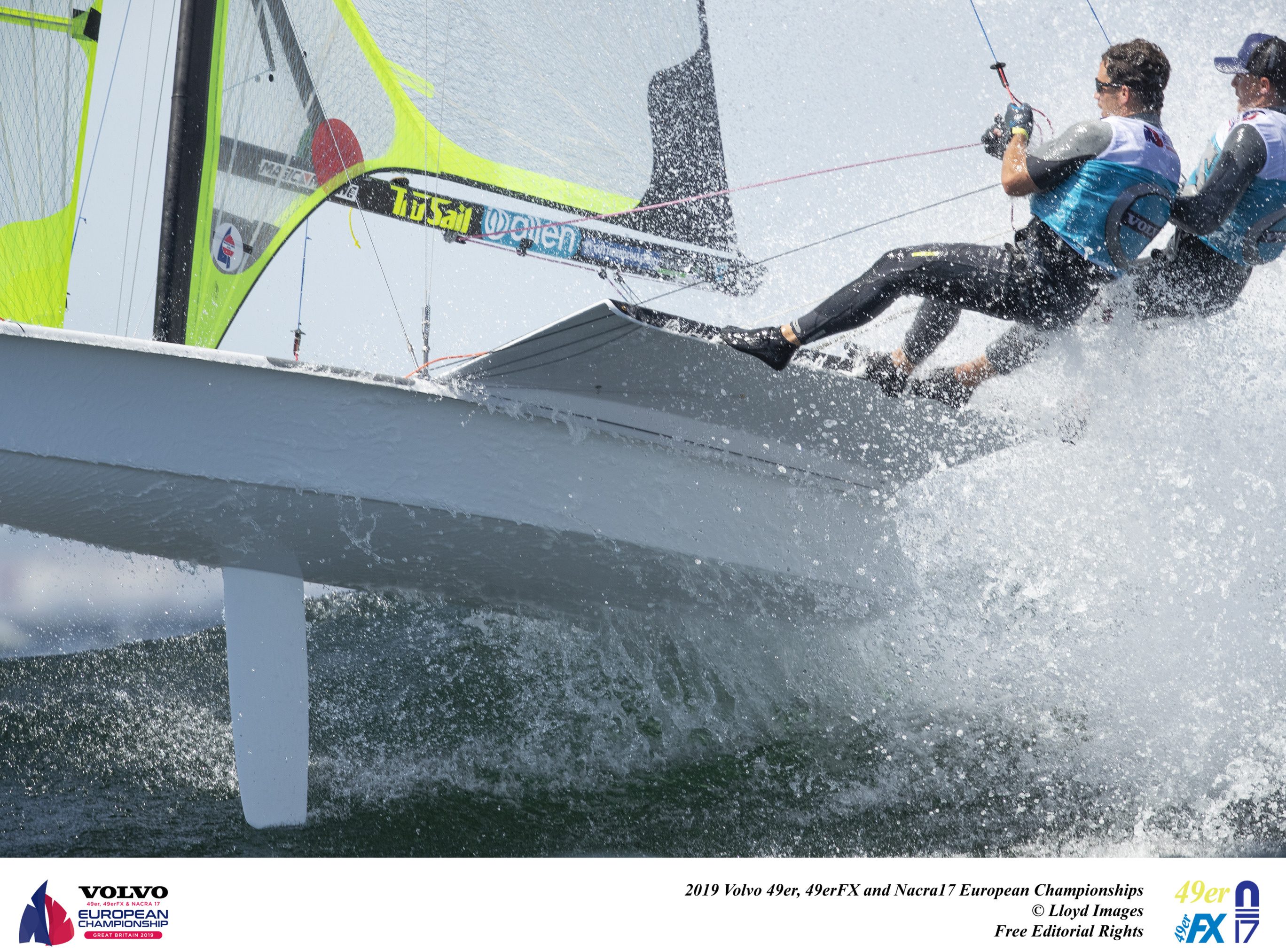  49er, 49erFX, Nacra17  European Championships 2019  Weymouth GBR  Day 2  excellent 9th for Tenhove/Millen CAN in 49ersFX, medium results and less for other North Americans