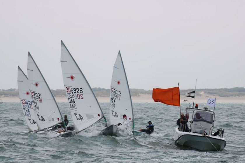  Laser 4.7  Youth World Championship 2017  Nieuwpoort BEL  Day 1, kickoff with two races per fleet, with USA, MEX and CAN participants