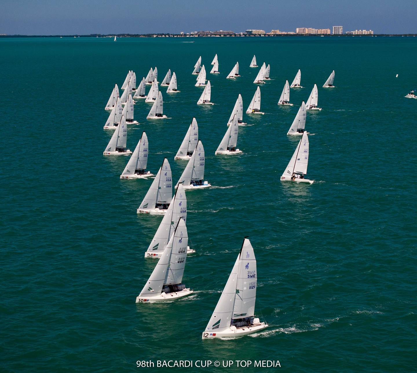  J/70, Melges 24, Snipe, VXOne, Viper  Bacardi Invitational  Miami FL, USA  Day 1