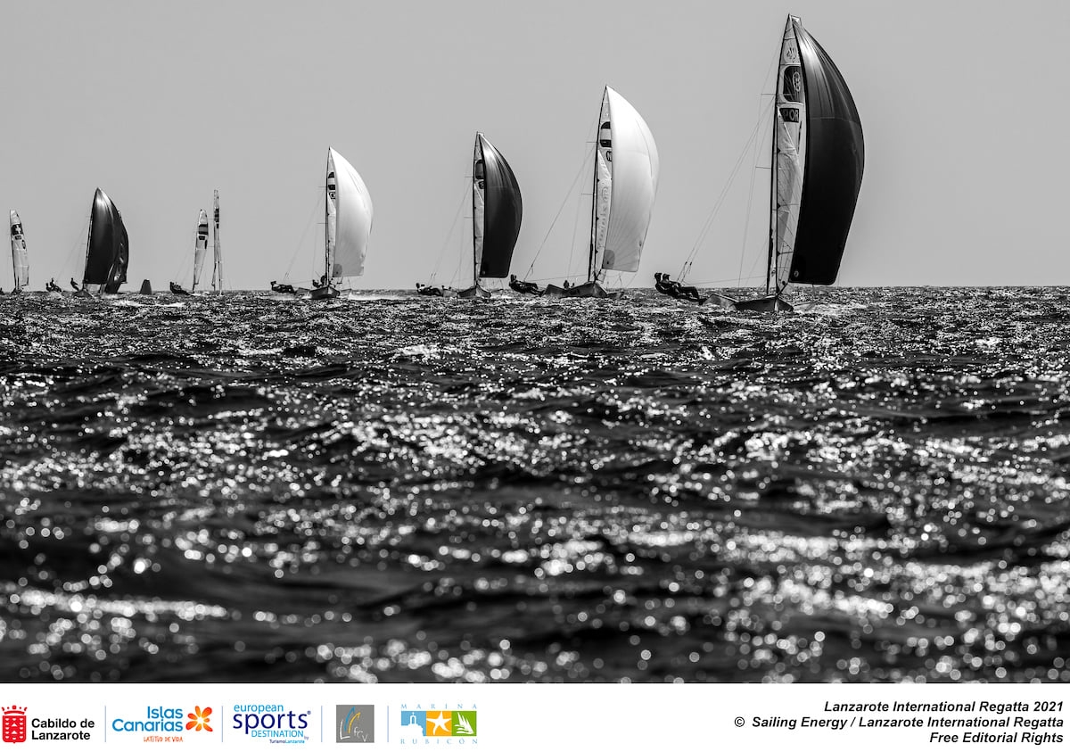  49er, 49erFX, Nacra 17  Olympic Qualifier Europe  Lanzarote ESP  Day 5  49erFX Roble/Shea still with an option for the podium