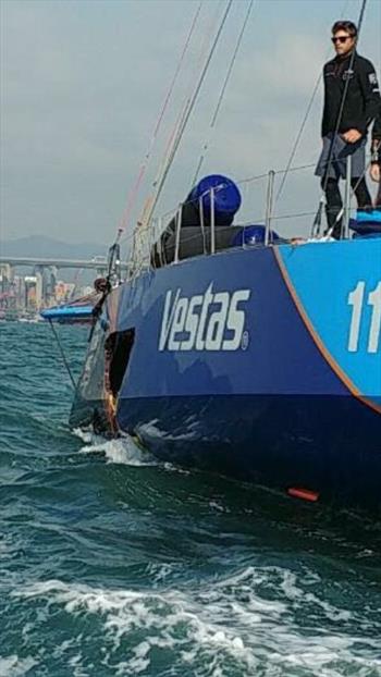  VOR65  Ocean Race 2017/18  Leg 4  Day 18  Win for 'Scallywag'  out for 'Vestas'
