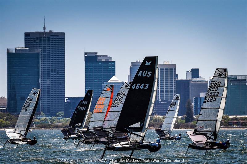  Moth  World Championship 2019  Perth AUS  Day 1, with Funk and Kirby USA