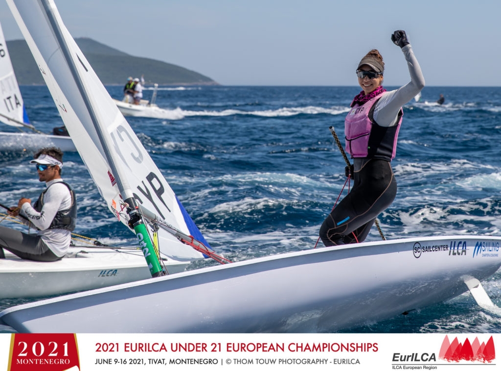  ILCA 6 + 7  U21 European Championship  Lustica Bay MNE  Final results  the Swiss  Titles for Cyprus and Germany
