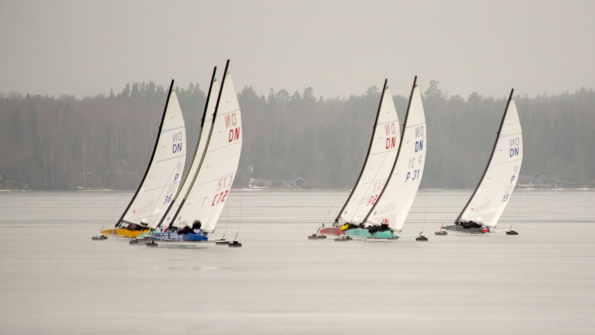  Ice Sailing  DN European Championship  Lake Pyhaejaervi FIN  Day 5  Titel for Rasmus Maalinn EST 