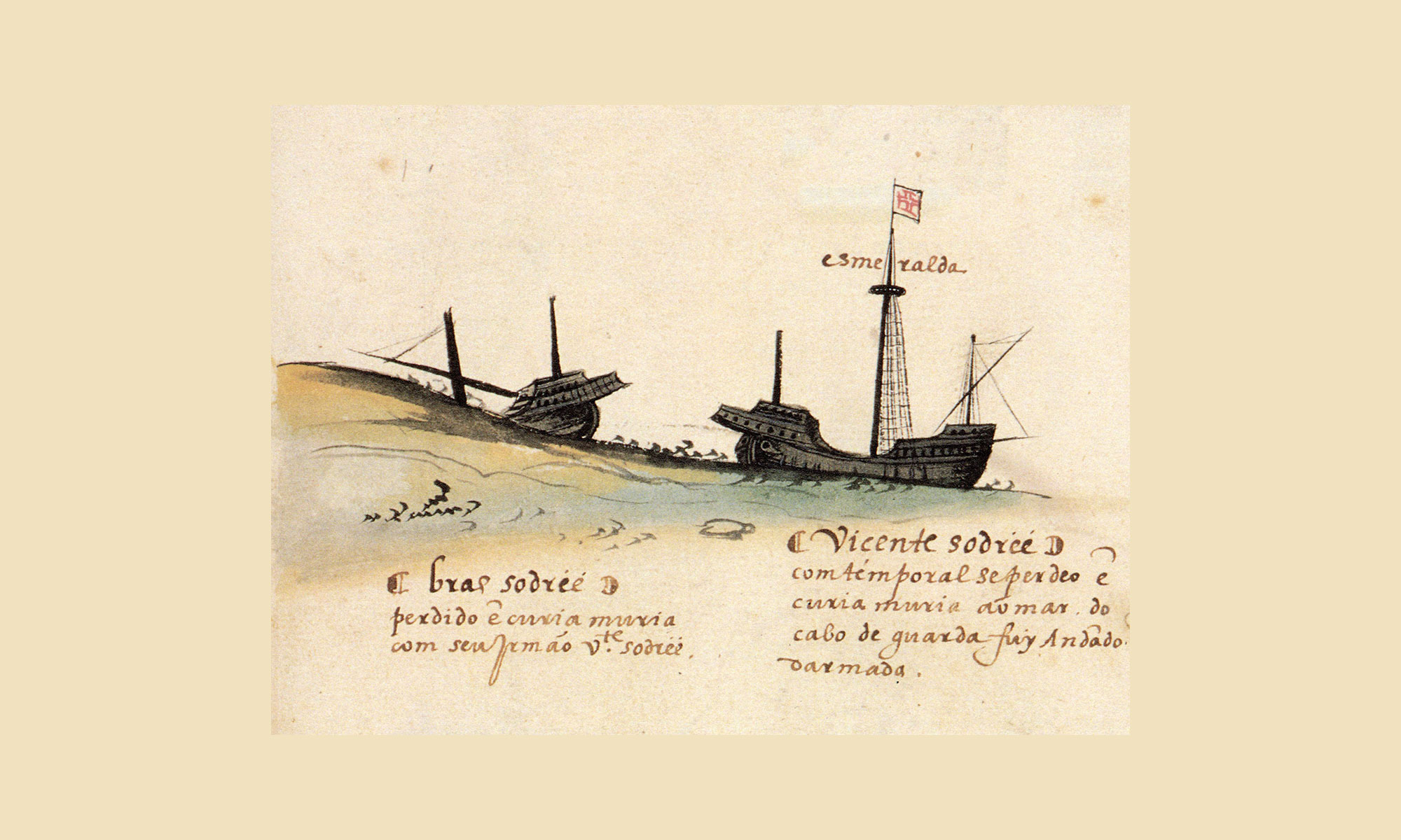  Sailing History  Wrack der 'Esmeralda' (15.Jhd) vor der Kueste des Oman entdeckt